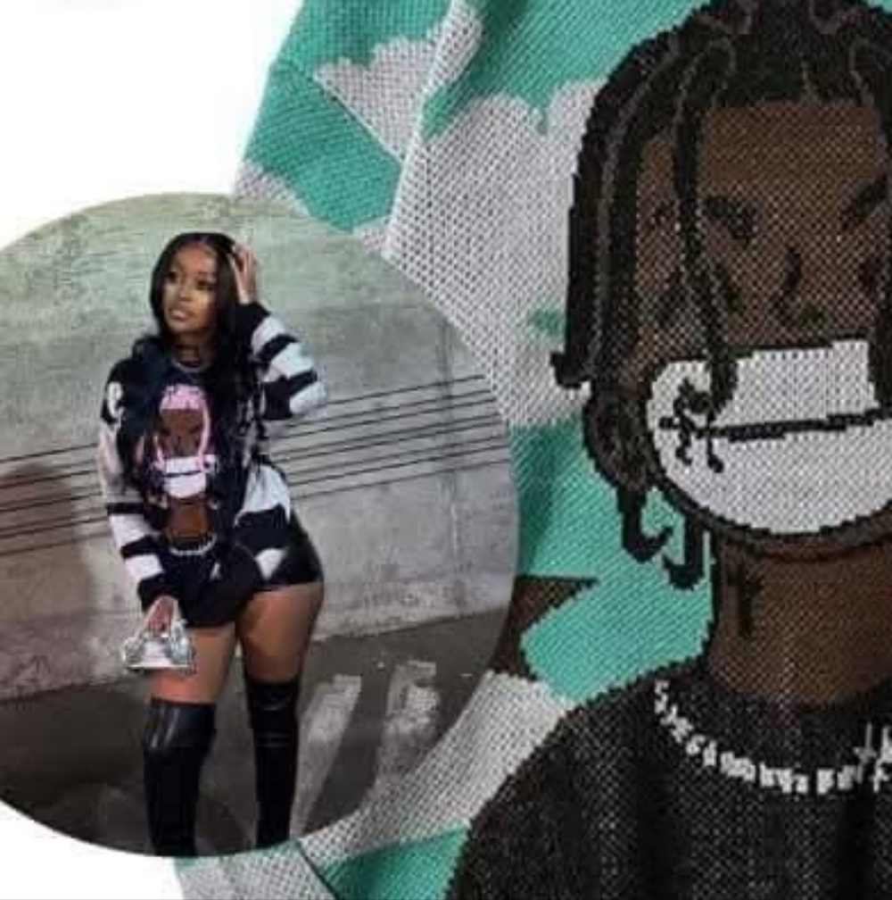 Graphic Knit Sweater Dress with Cartoon Design - Picture 2 of 2